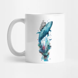 Whale under Boat Mug